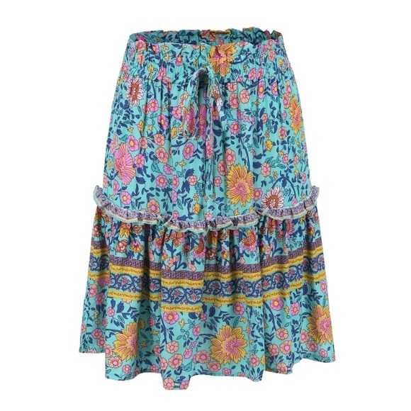 🎉Summer style Floral bohemian mini skirt - Picture 5 of 6